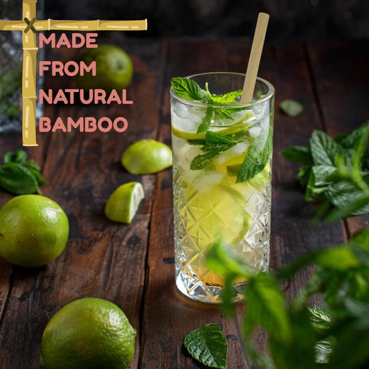 Bamboo Drinking Straws – 50 Pack |Reusable • Organic • Dishwasher-Safe • Compostable