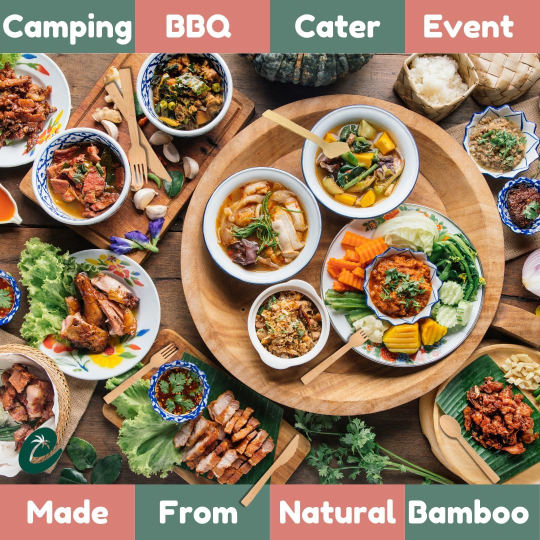 Bamboo Cutlery Set –  Premium Compostable Silverware 200 pc.